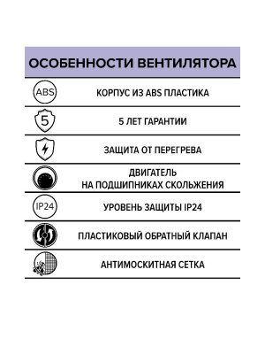 Вентилятор накладной NEO D100 сетка обр.клапан ERA